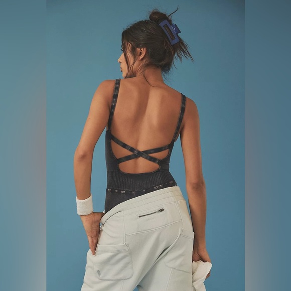 BNWOT Free People Good Karma Runsie in Deepest Navy Blue - Picture 6 of 11